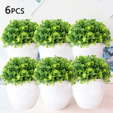 6 PCS NEW Artificial Plants Bonsai Small Tree Pot Plants Fake Flowers Potted Ornaments For Home Decoration Hotel Garden Decor